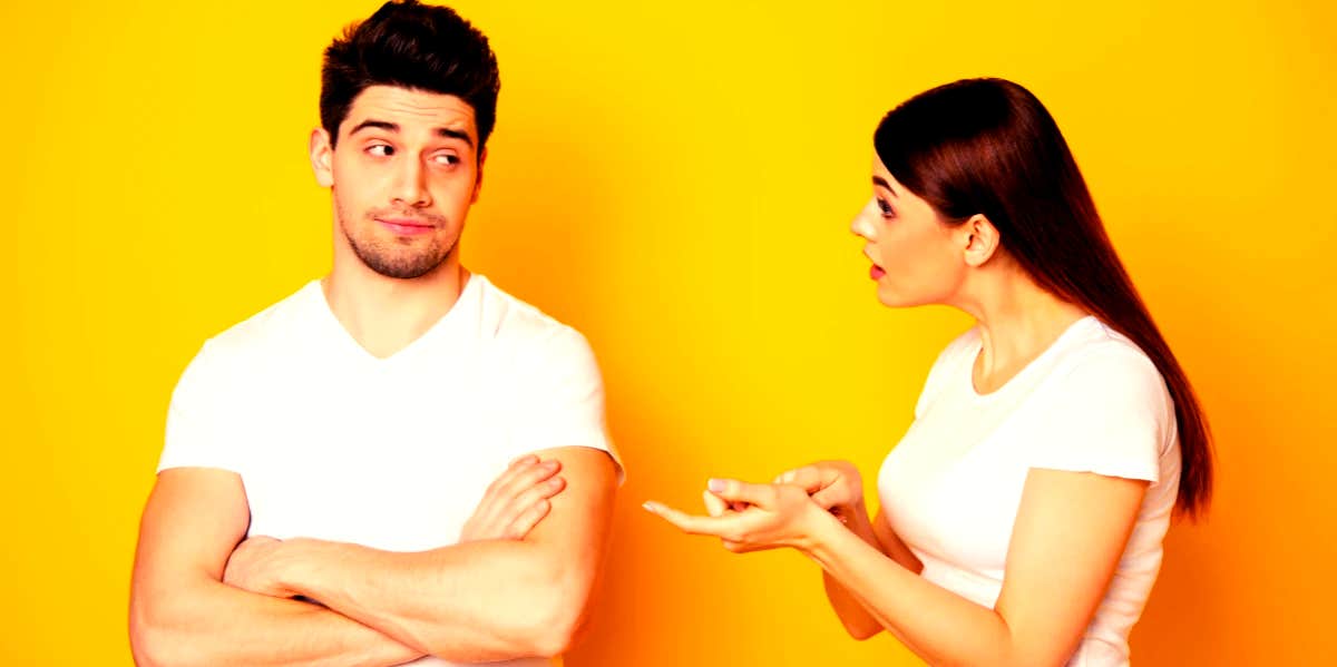 What To Say And Do When He Says He Feels Pressured woman trying to talk to man who feels pressured