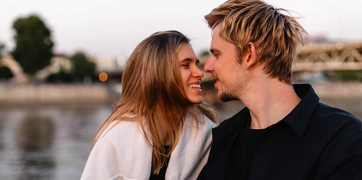 smiling man and woman 