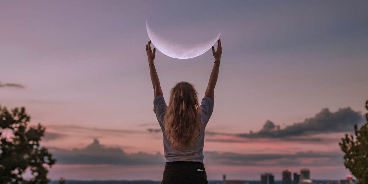 What Each Zodiac Sign Can Manifest On October 5, 2023 woman manifesting with the moon