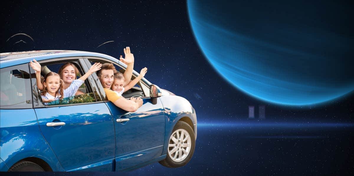 What Each Zodiac Sign Can Manifest On October 7, 2023 people in a car driving to neptune