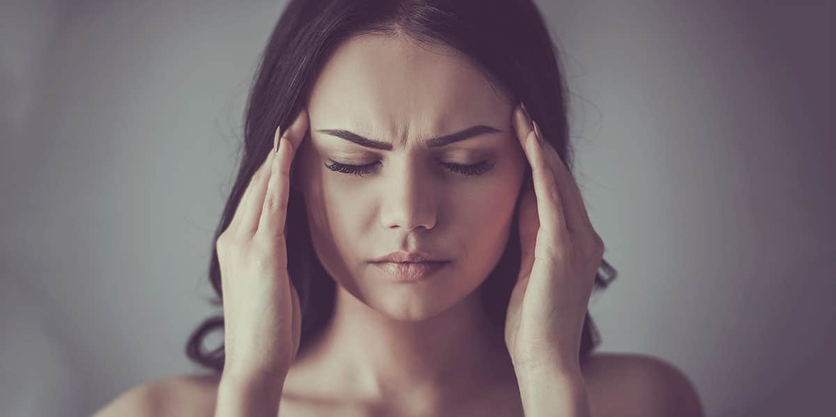 woman having headache