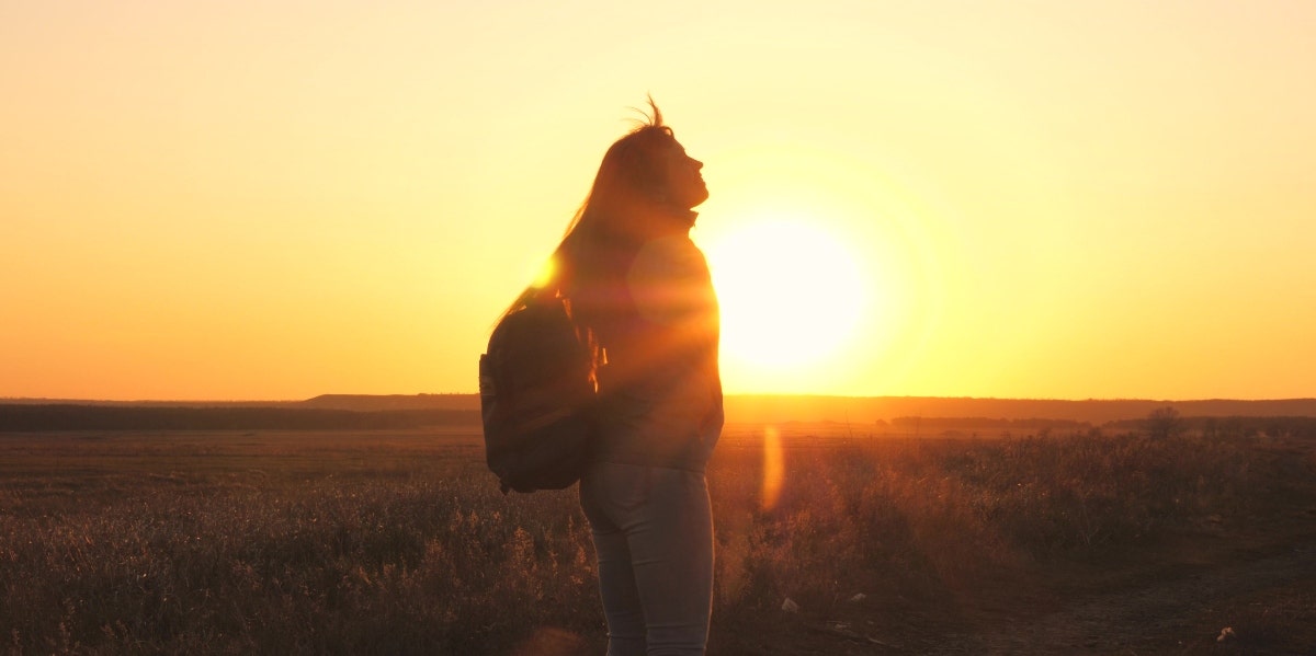 woman at sunset