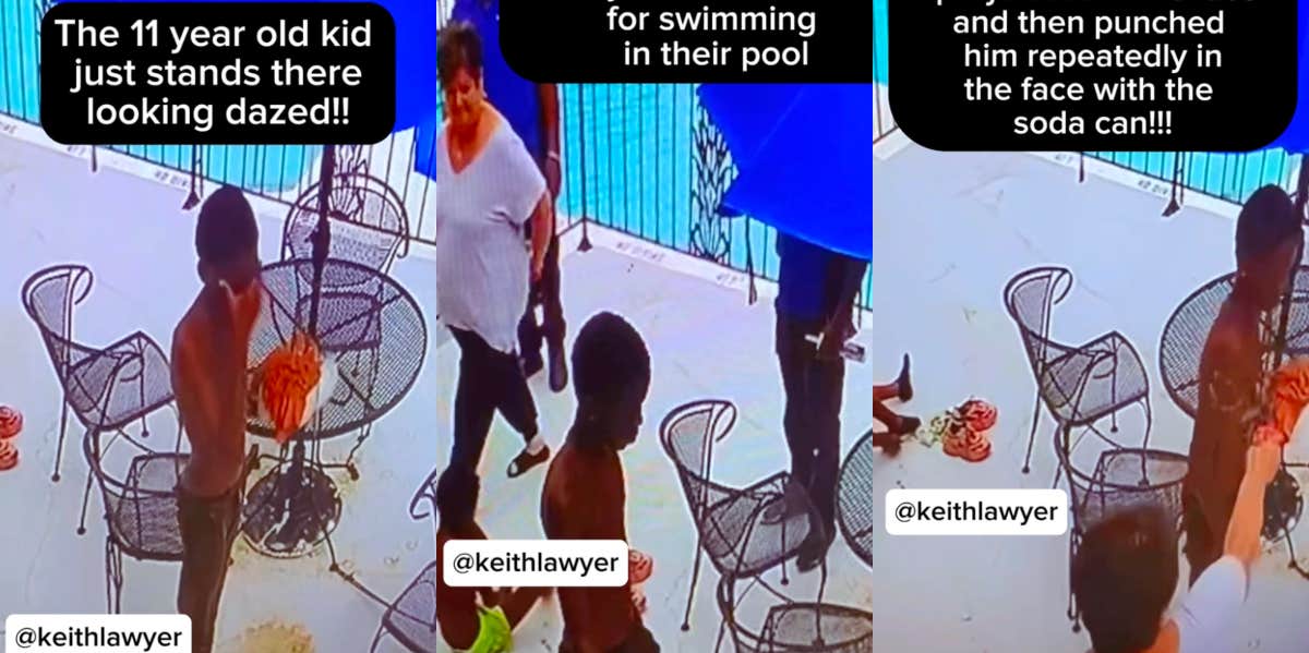 White Apartment Manager Caught Pouring Soda On 11-Year-Old Black Boy Kim Jennings throwing soda on Black boy
