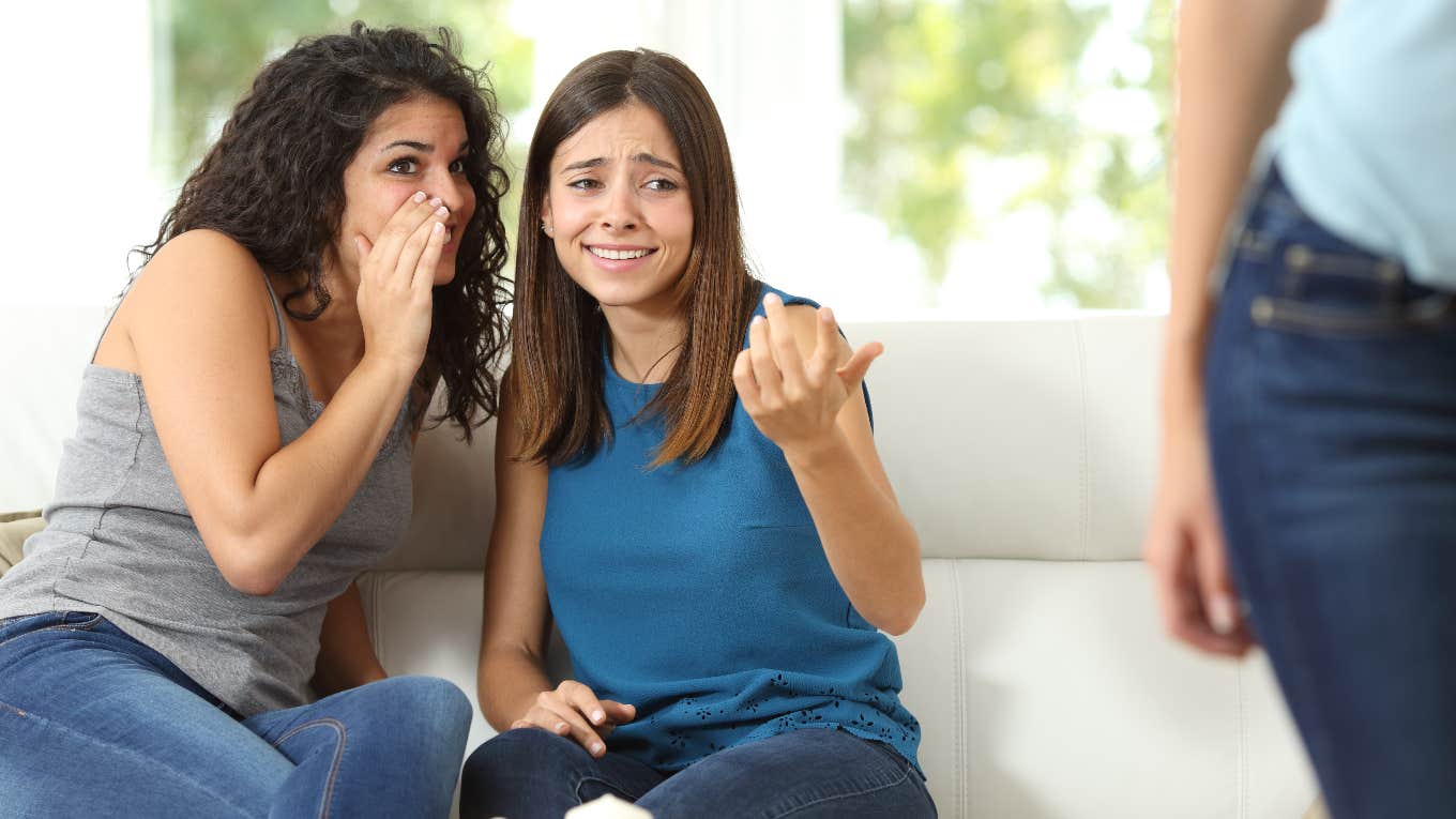 Why Calling Yourself A Girl's Girl Might Actually Be A Red Flag mean girls gossiping about another woman