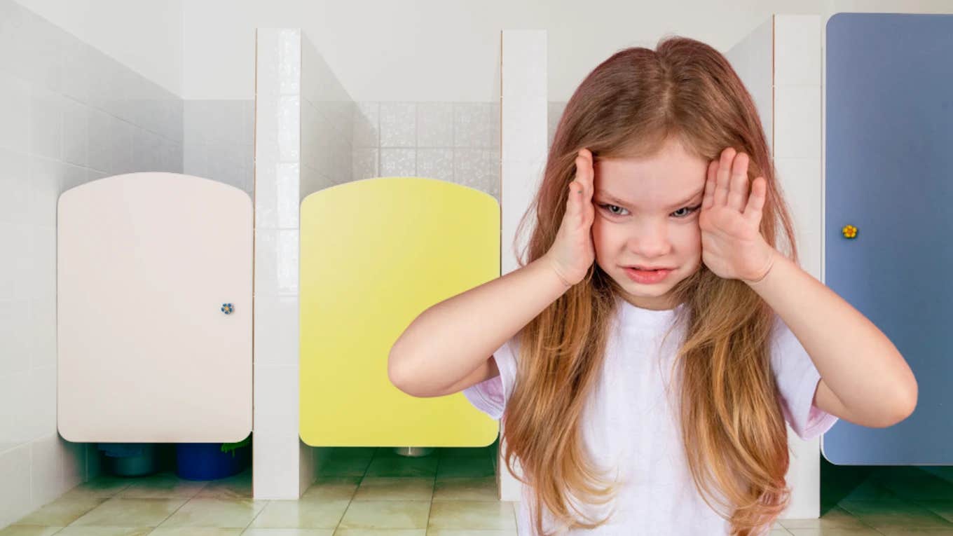 little girl cussing in daycare bathroom