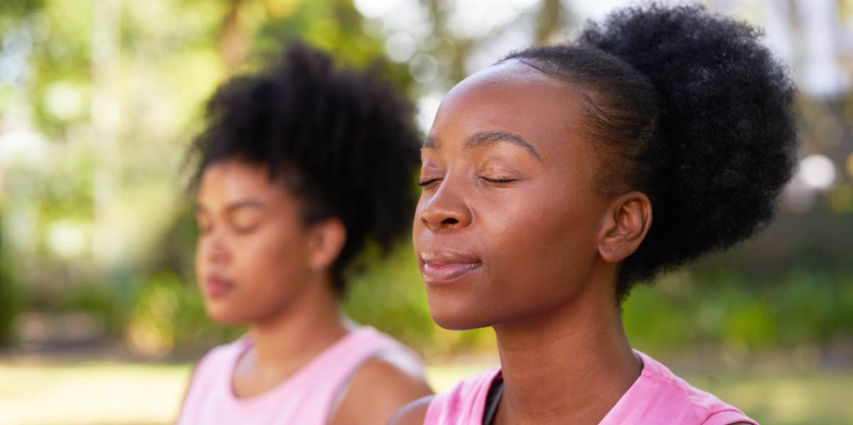 woman meditating