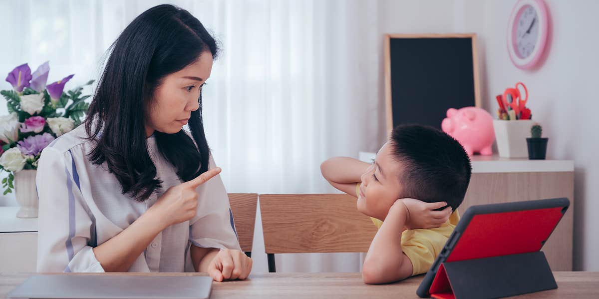 Why I Refuse To Praise My Kids For Anything Less Than 100% strict mother and son