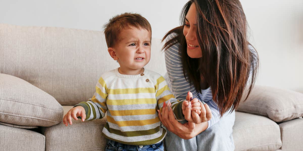 toddler boy and mom