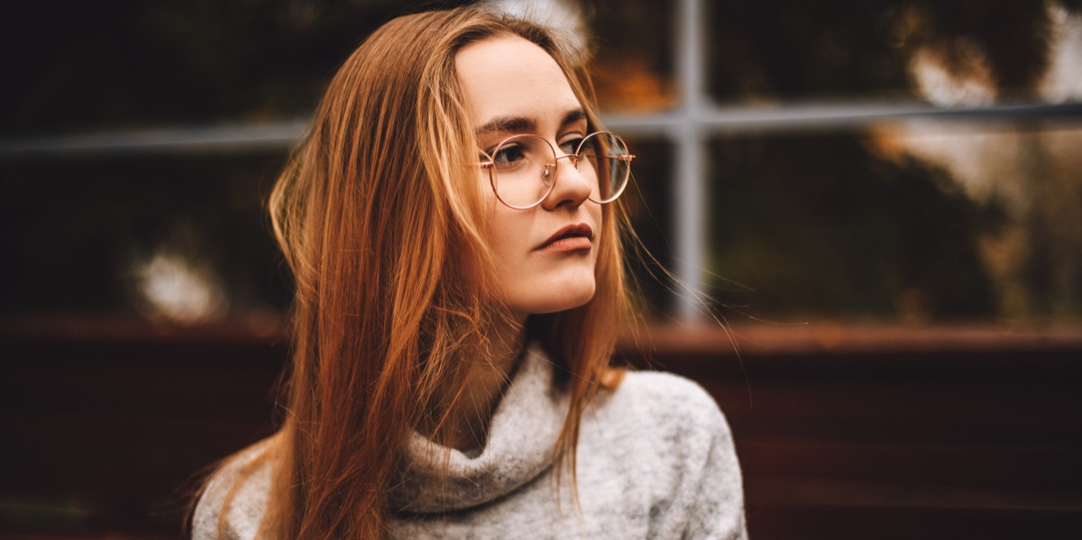 woman with glasses