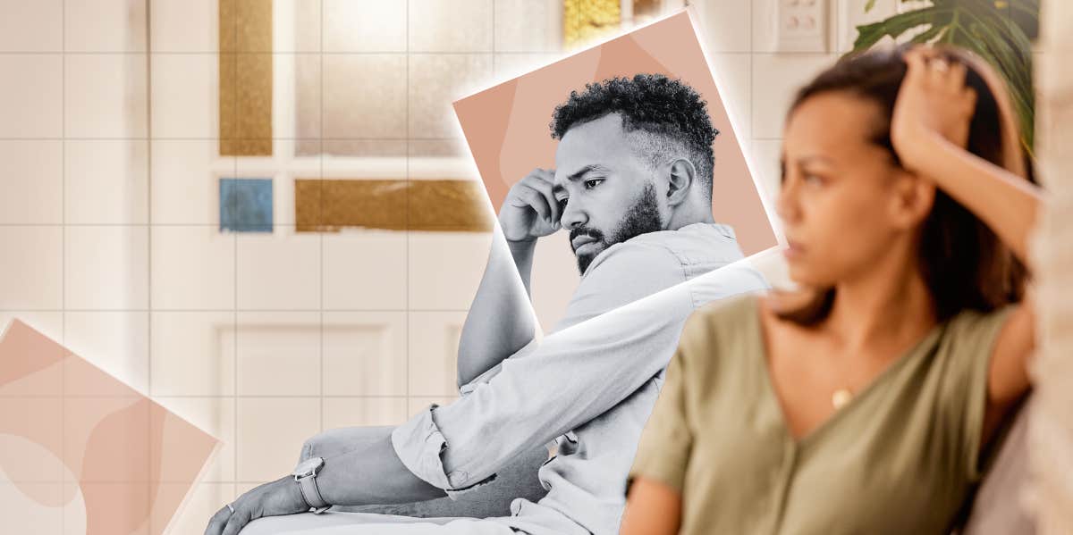 Men With This Specific Face Shape Are More Likely To Cheat, According To Research Man and woman upset with each other and not talking