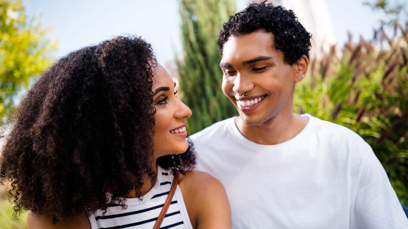 girl smiling at guy