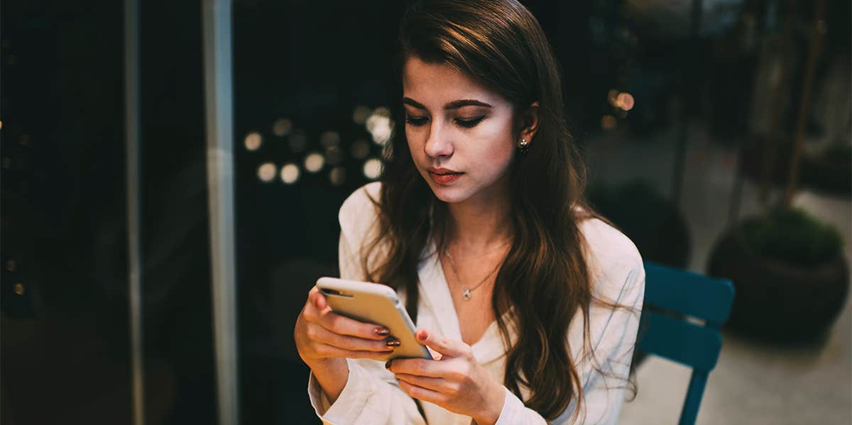 woman using phone