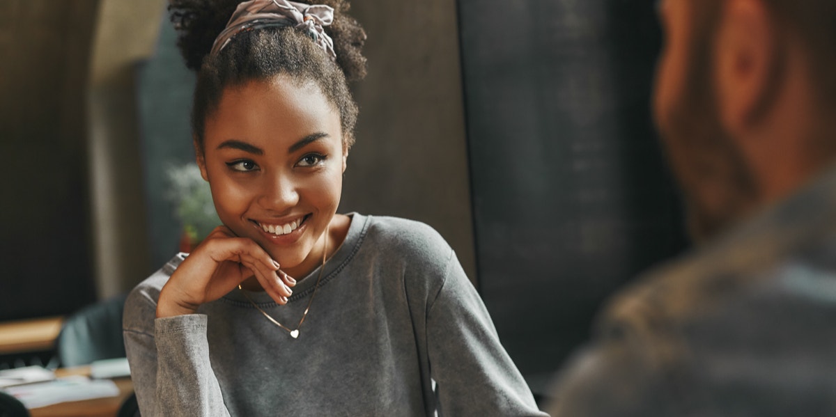 flirty woman on date