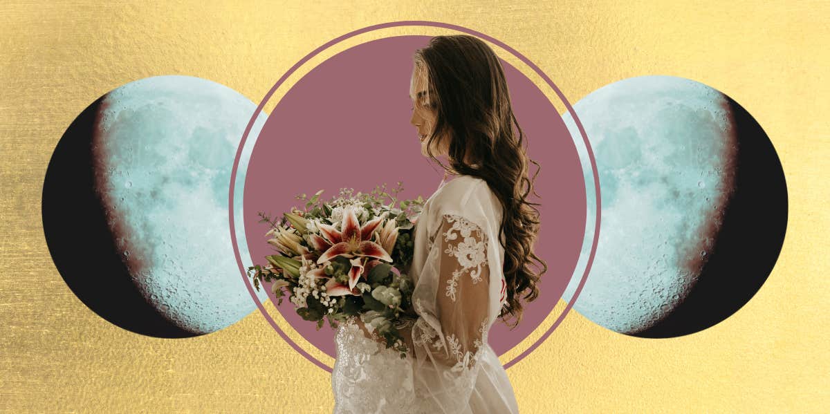 What Kind Of Wife You'll Be, Based On Your Moon Sign moons, bride holding flowers