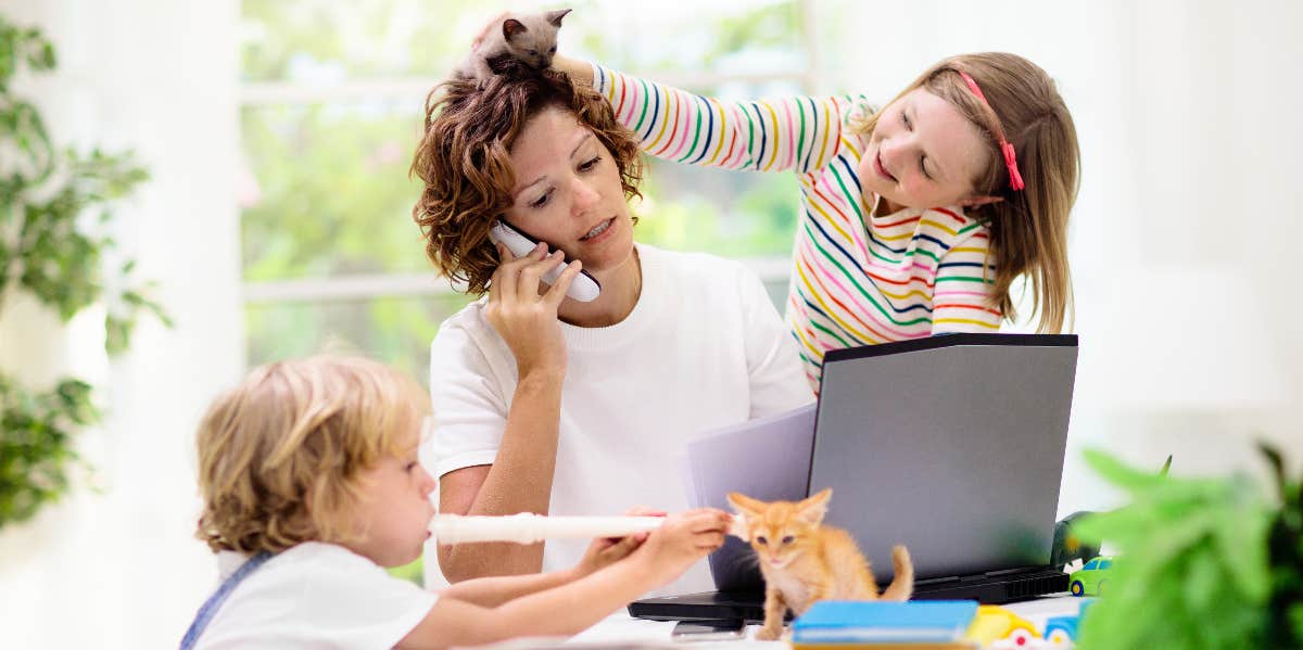 Woman working with kids