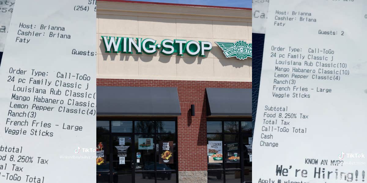wingstop receipt calling customer 'faty,' wingstop restaurant
