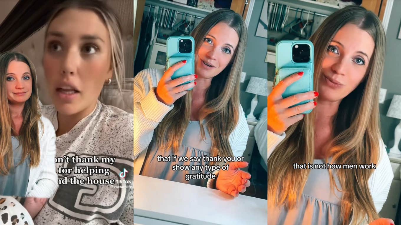Emily King replying to video about not saying thanks for household work on TikTok