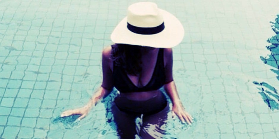 woman in pool woman in pool