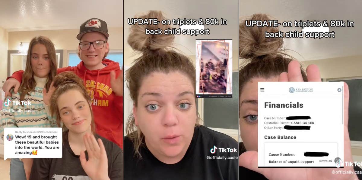 Woman Congratulates Ex On His Gender Reveal For A New Child While Reminding Him He Still Owes Her $80K In Back Child Support Woman's ex 80K backpay child support for triplets