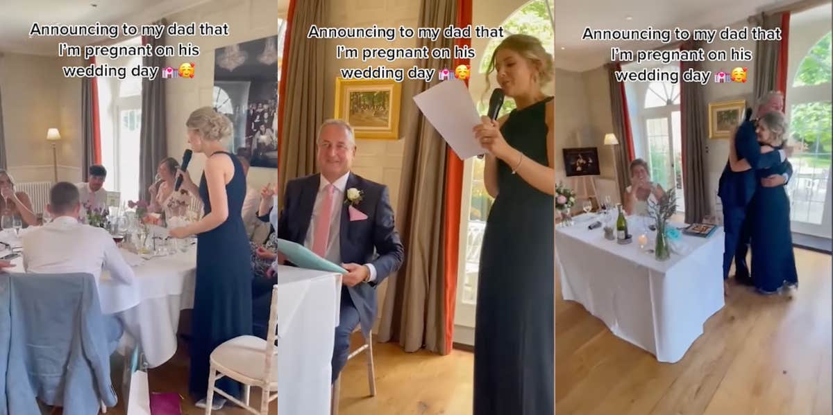 Woman Accused Of Stealing Her Dad's Spotlight After Announcing Her Pregnancy At His Wedding Ella Amber