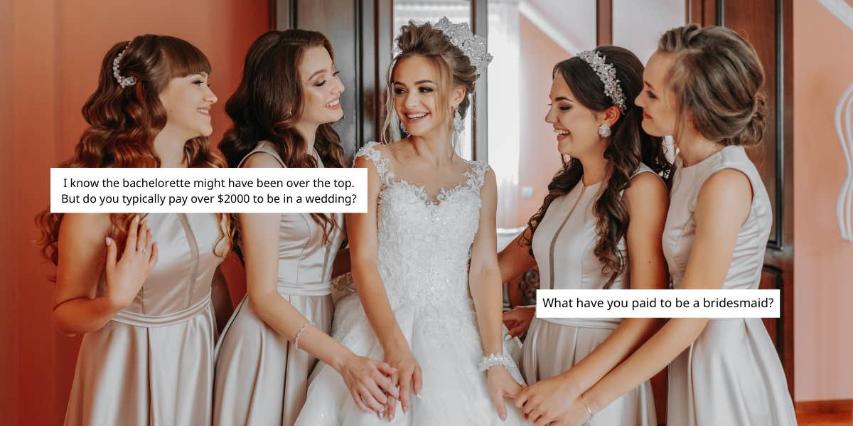 Bridesmaids talking, text from Reddit post