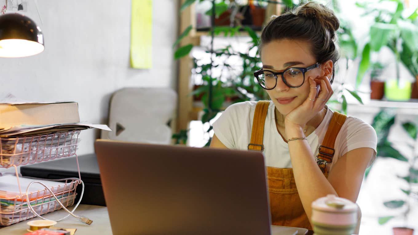 Woman working on the computer