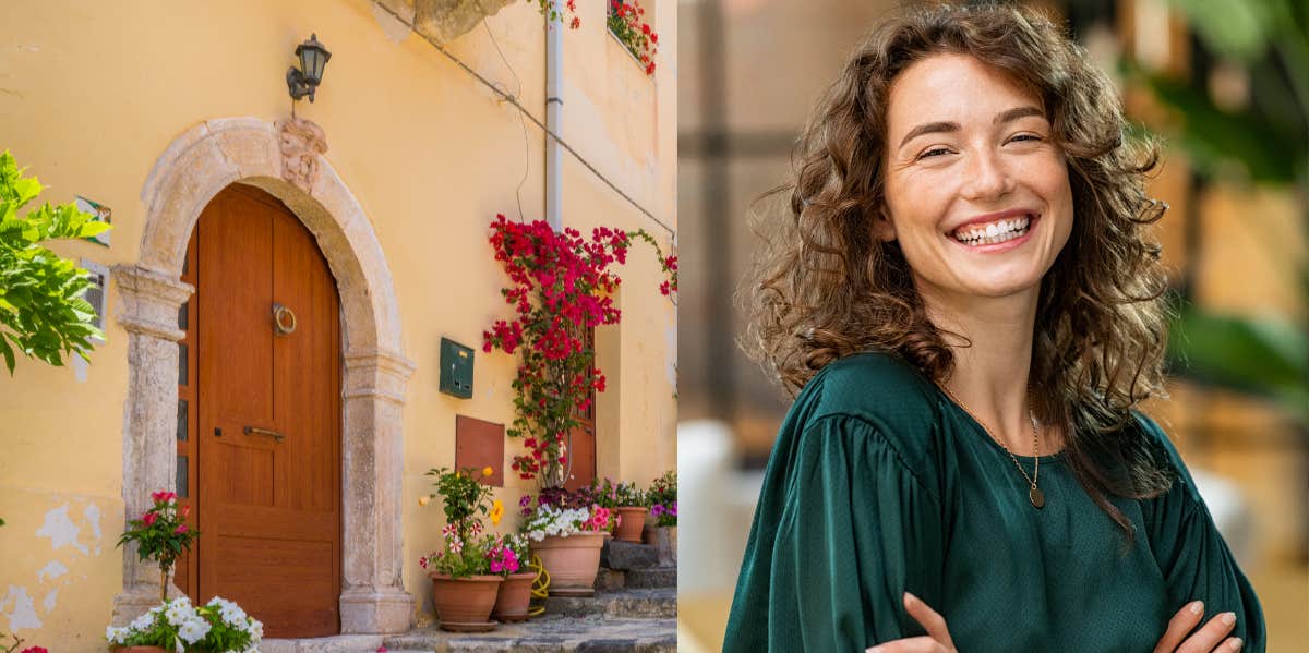 Sicily home, woman smiling