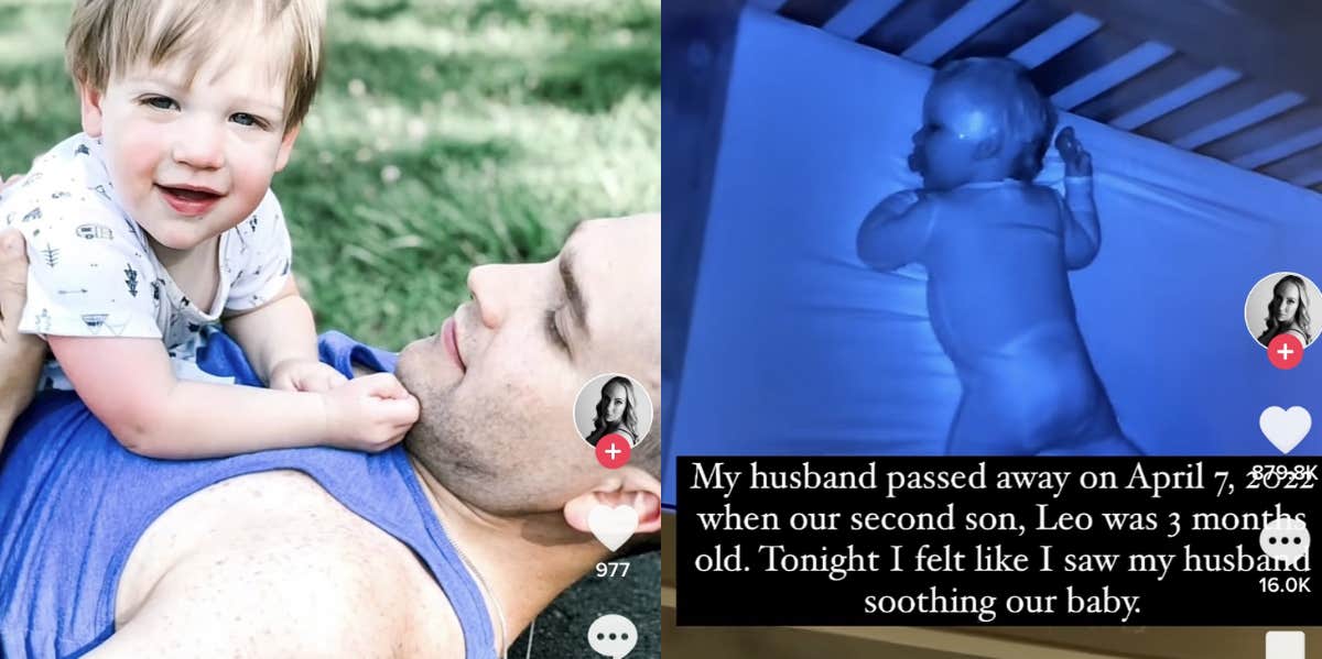 Mother Captures What She Believes to Be Late-Husband's Spirit Soothing Their Baby TikTok, late husband, baby monitor