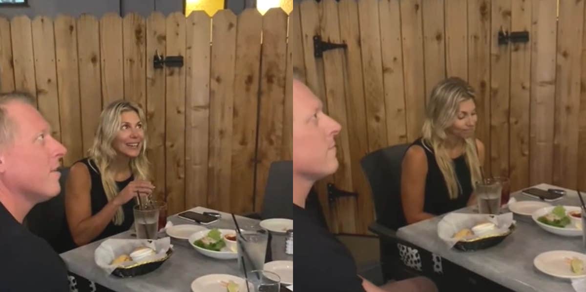Woman's husband on date with another woman