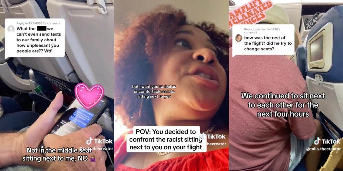 Woman Confronts Flight Passenger After Reading His Text Messages About Her Talia, flight passenger