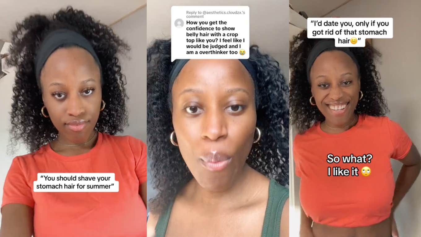 Woman Embraces How She Looks After Men Demand She Shave The Hair On Her Stomach Angelica on TikTok