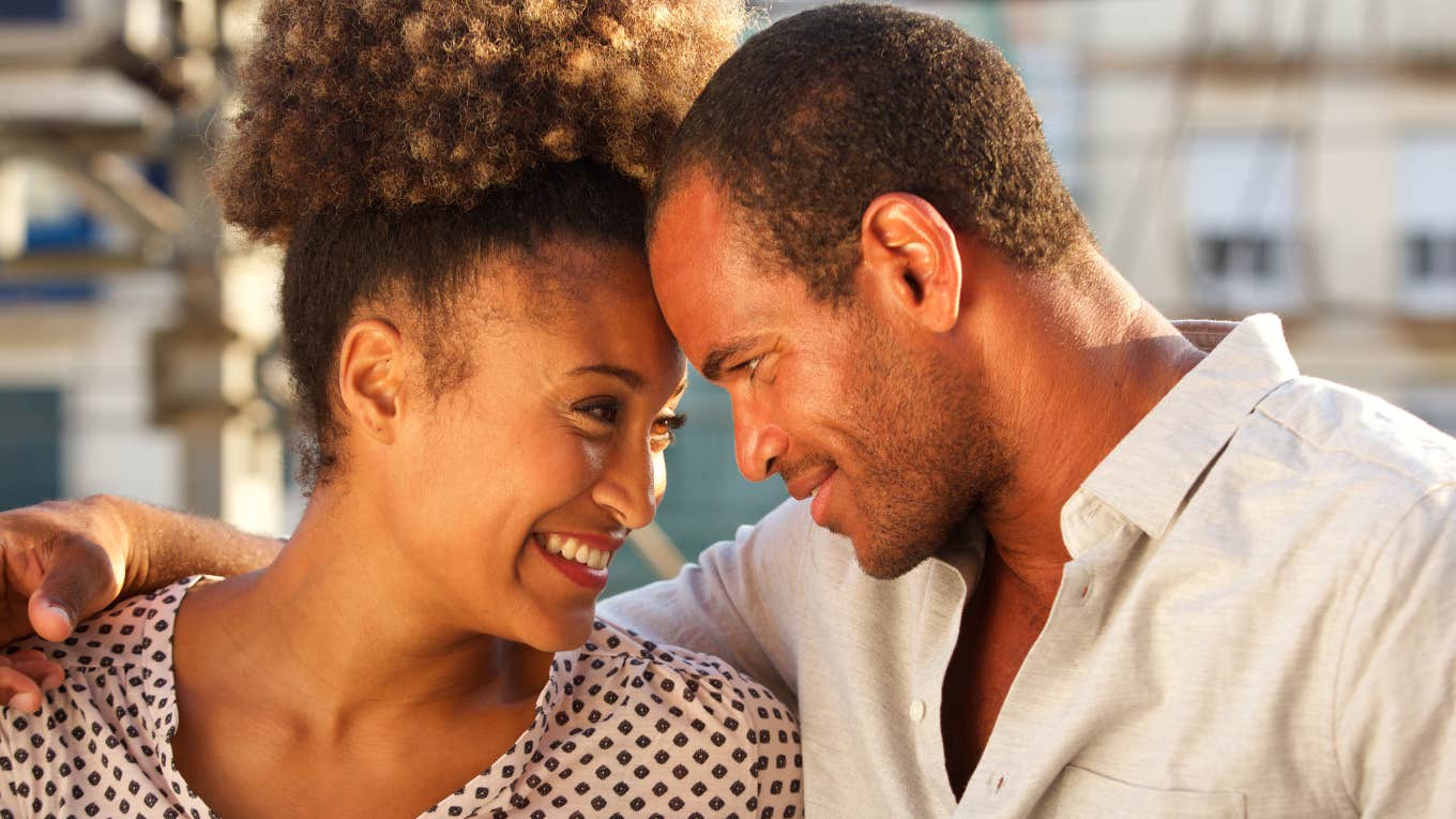 Couple looking at each with love