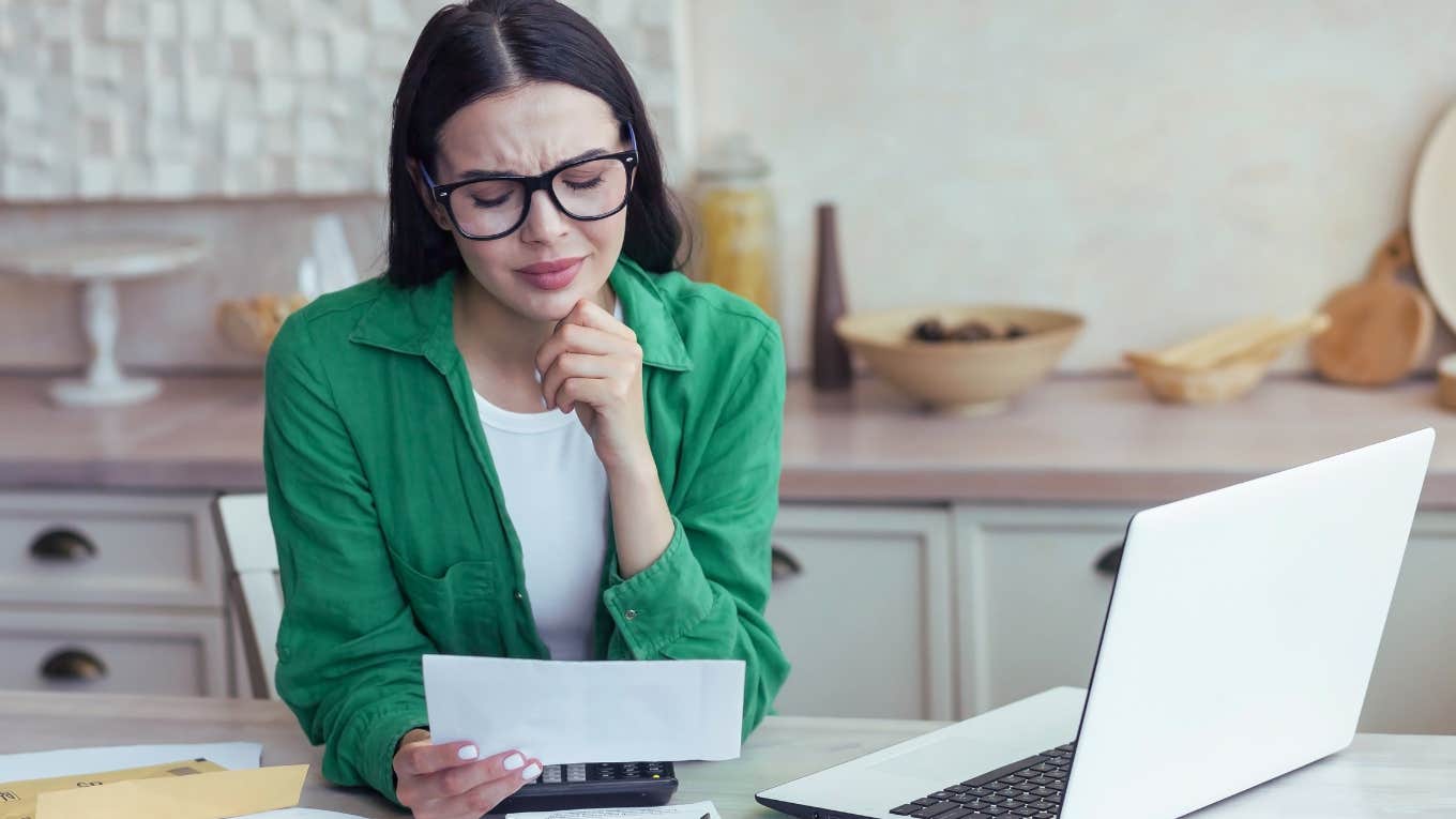 woman looking at documents