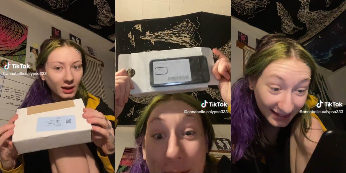Woman Explains How She Got A Free iPhone From The Government And Films Herself 'Unboxing' It Woman with free iPhone TikTok