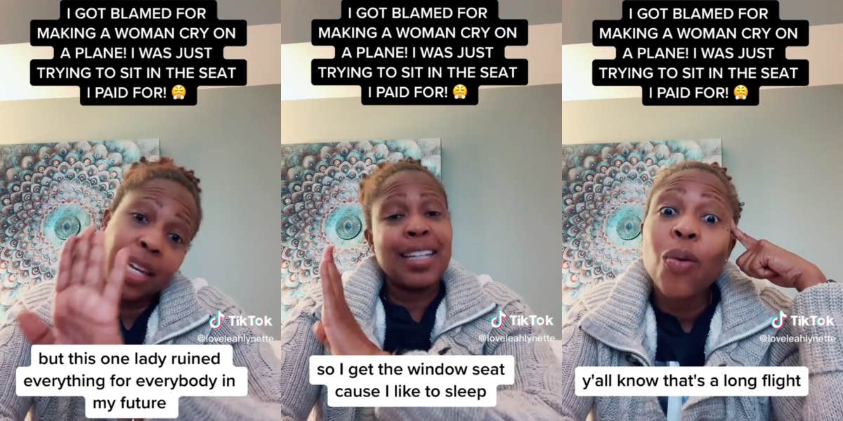 Woman Claims She Regrets Giving Up Her Seat To A Man Comforting His Crying Wife Woman giving up her seat on TikTok