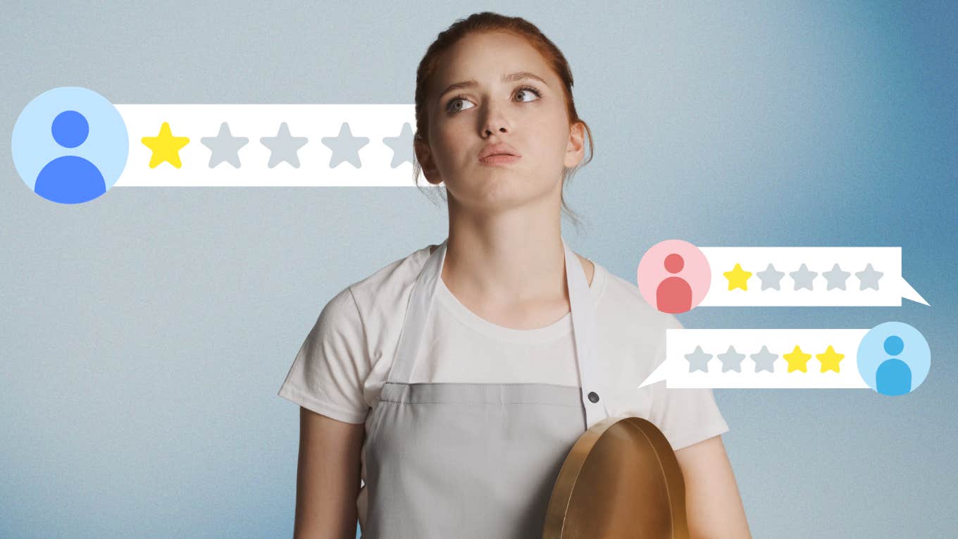upset waitress and bad reviews