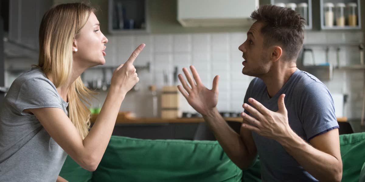 Woman Ghosted Her Ex-Husband During Their Marriage And Lied About It To Her Current Fiancé --- Now He's Getting 'Cold Feet' A woman and a man are arguing.