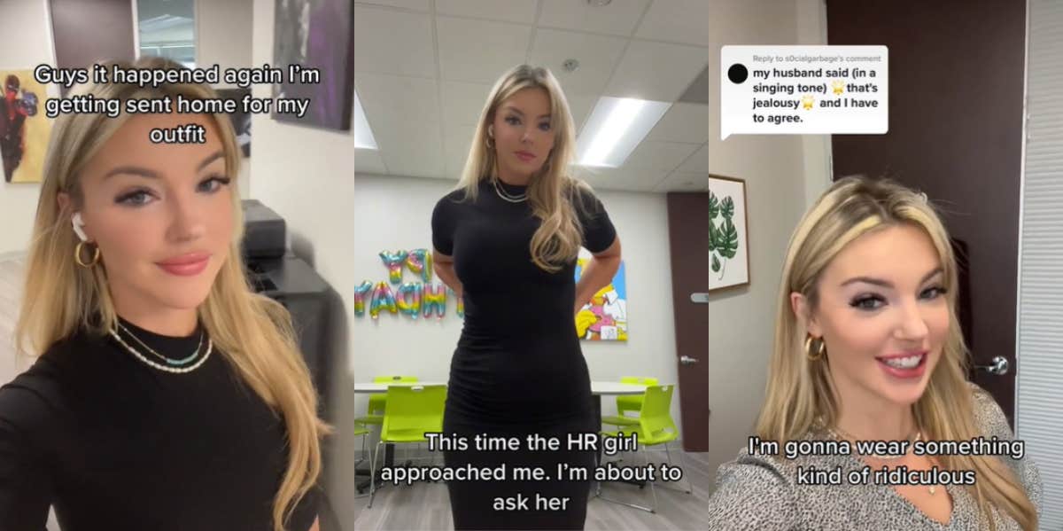 Woman Says HR Is ‘Jealous’ Of Her Outfit After She’s Sent Home From Work For Dress Code Issues Dress code TikTok