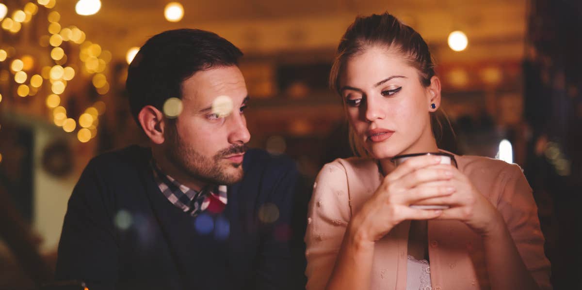 Man and woman at restaurant