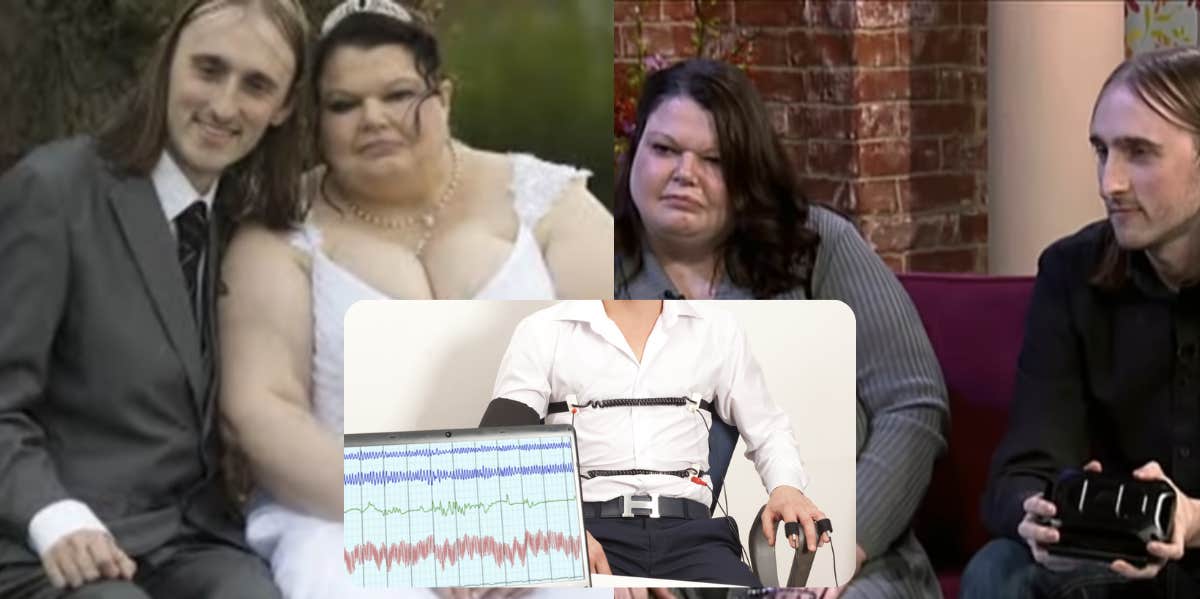 woman, man, lie detector test 