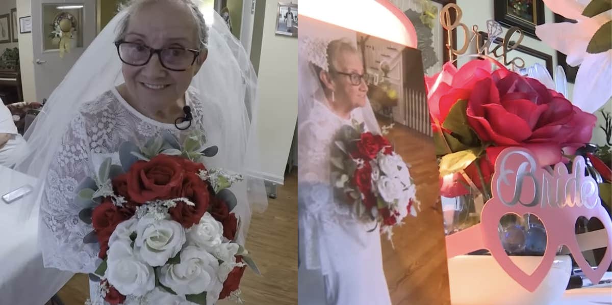 Elderly woman, wedding, retirement home