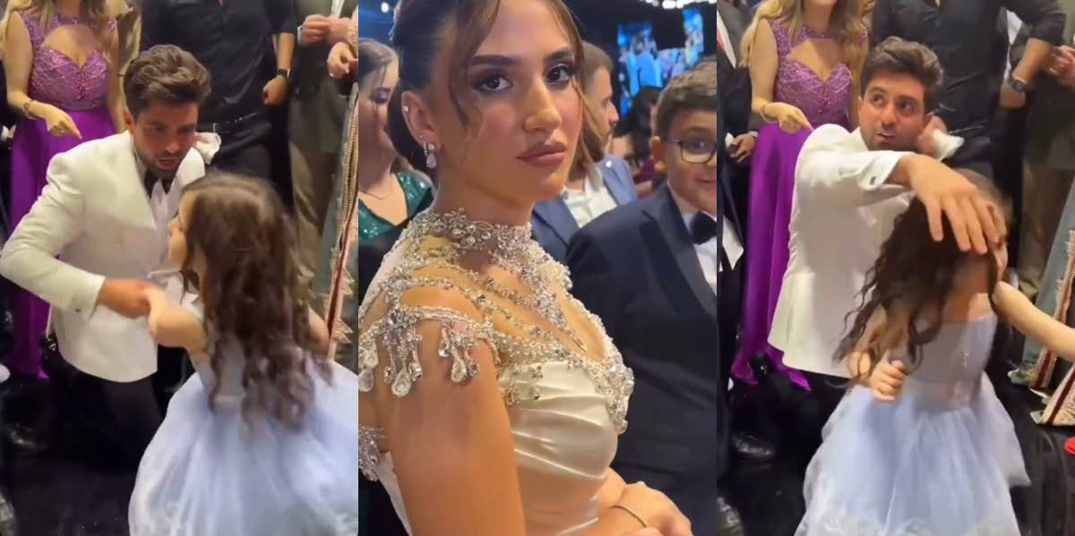 Bride Appears Jealous Of Her Husband Dancing With Another Girl At Their Wedding Woman upset with husband dancing with girl TikTok