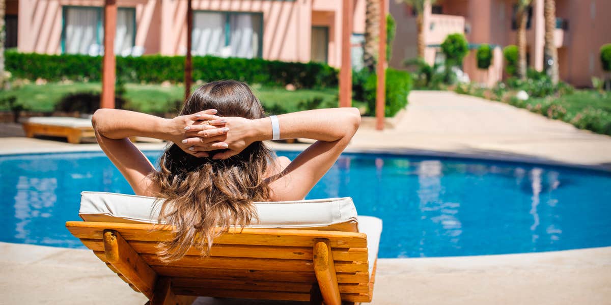 Woman tanning