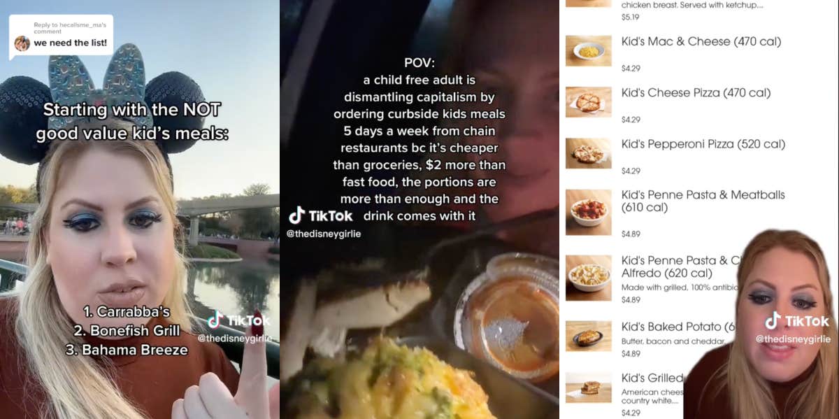 Woman Orders Kids' Meals 5 Days A Week & Says It's 'Cheaper Than Groceries' Ashley ordering kids' meals TikTok