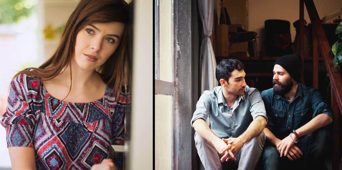 Woman Overhears Her Boyfriend Saying He Chose The Wrong Girl woman listening in on men's conversation