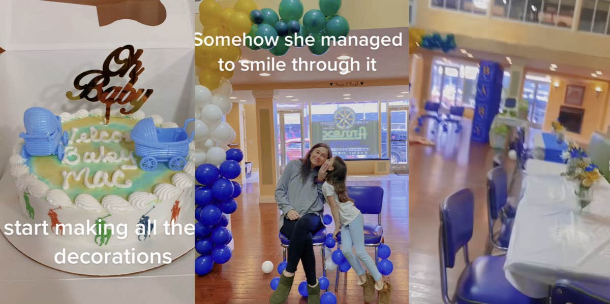Woman Spends Weeks Planning Best Friend's Baby Shower And None Of The Guests Showed Up Baby shower, no guests, cake, tikttok