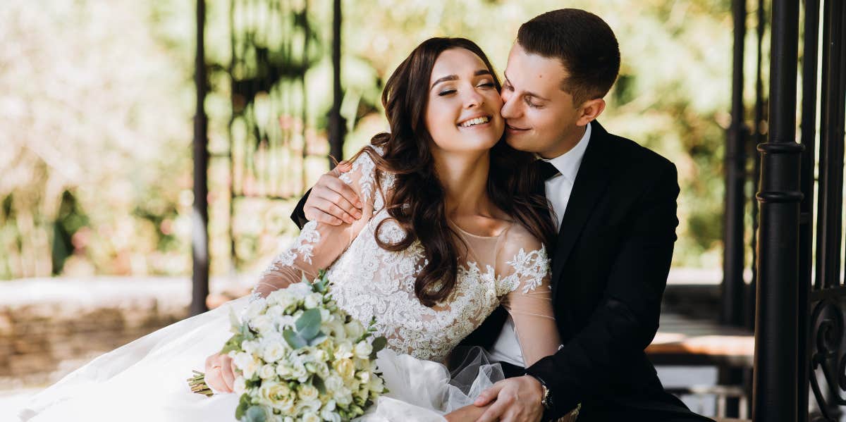 Bride and groom at wedding