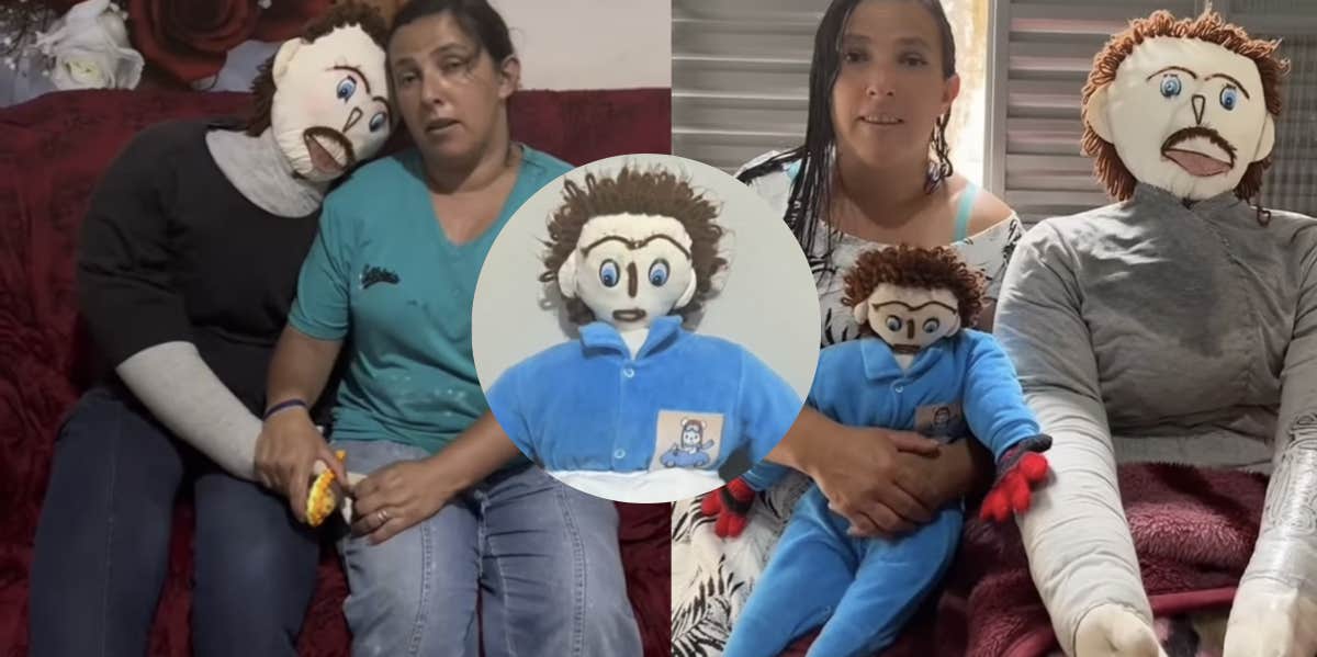 Woman Who Married A Rag Doll Has To Quit Work To Search For Her Rag Doll Baby Who Has Gone Missing woman, rag doll husband, baby