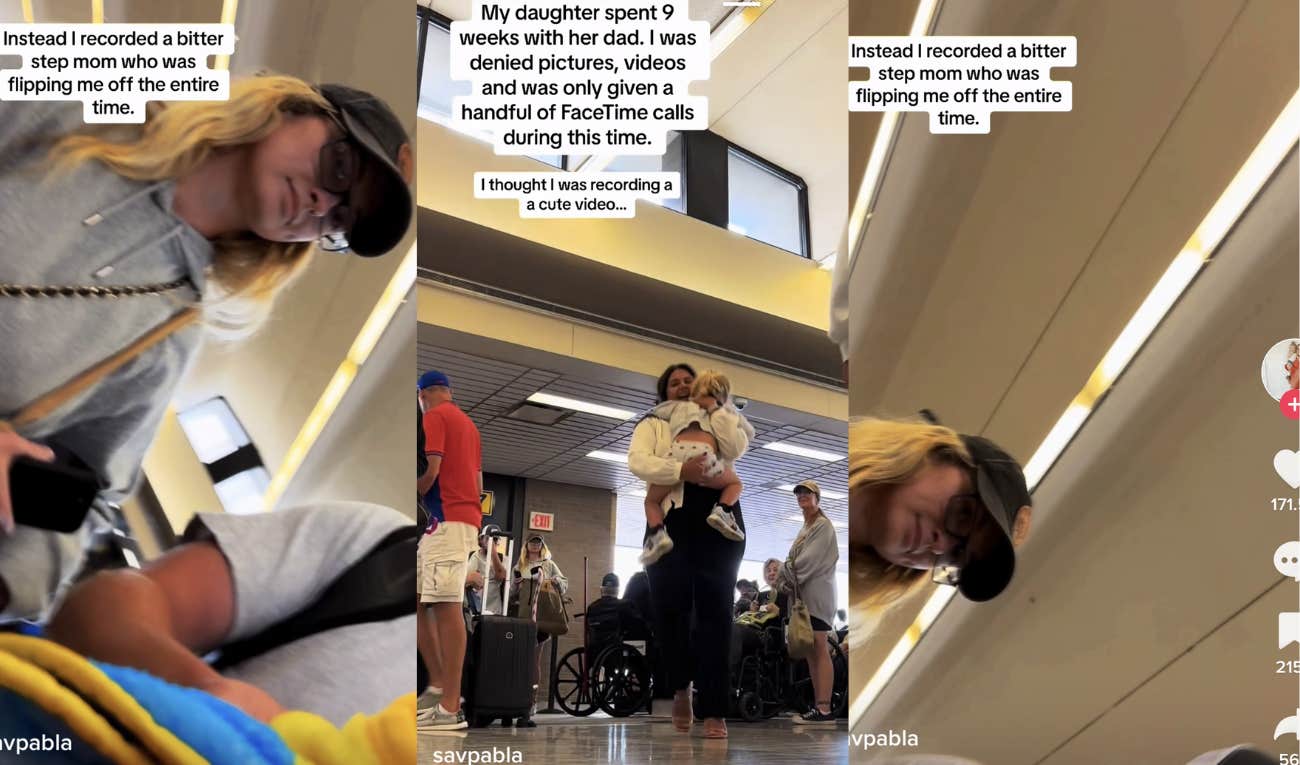 After Her Daughter Spent 9 Weeks Away With Her Dad A Mom Accidentally Records The Stepmom Being Rude To Her At The Airport Reunion woman, step-mother, daughter, co-parenting