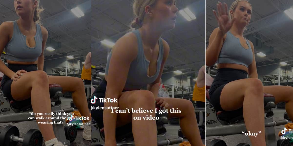 Kylen Suttner sports bra at the gym TikTok